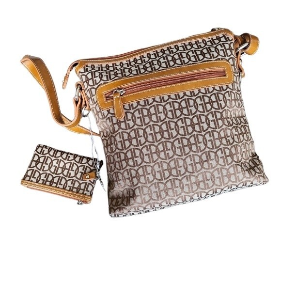 NWOT Giani Bernini women's crossbody bag shoulder bag, brown, small wallet bonus - Picture 3 of 8
